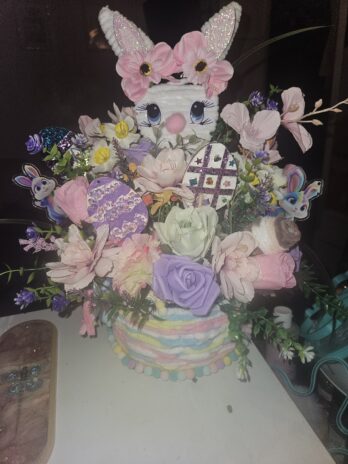 Bunny floral basket