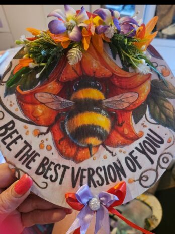 Bee the best version door hanger