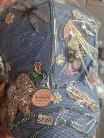 light blue baseball cap