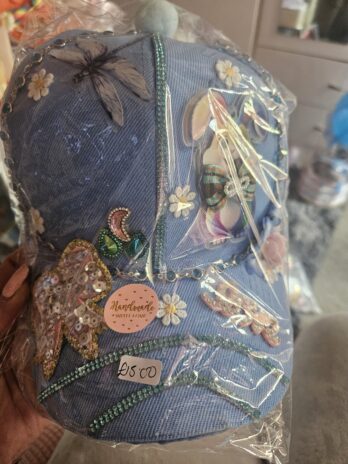 light blue baseball cap